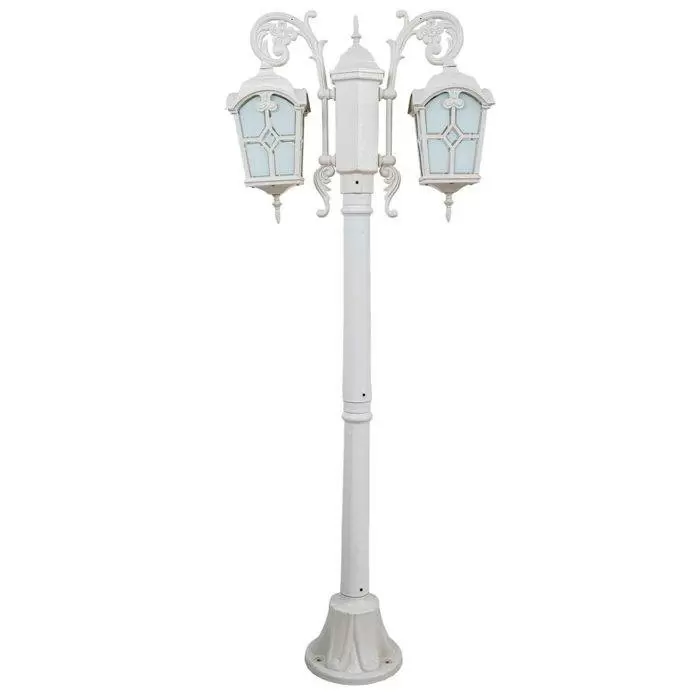 چراغ حیاطی پارکی دوشاخه پلاستیکی کلبه لوزی( پلی کربنات اصلی 3 سال ضمانت )