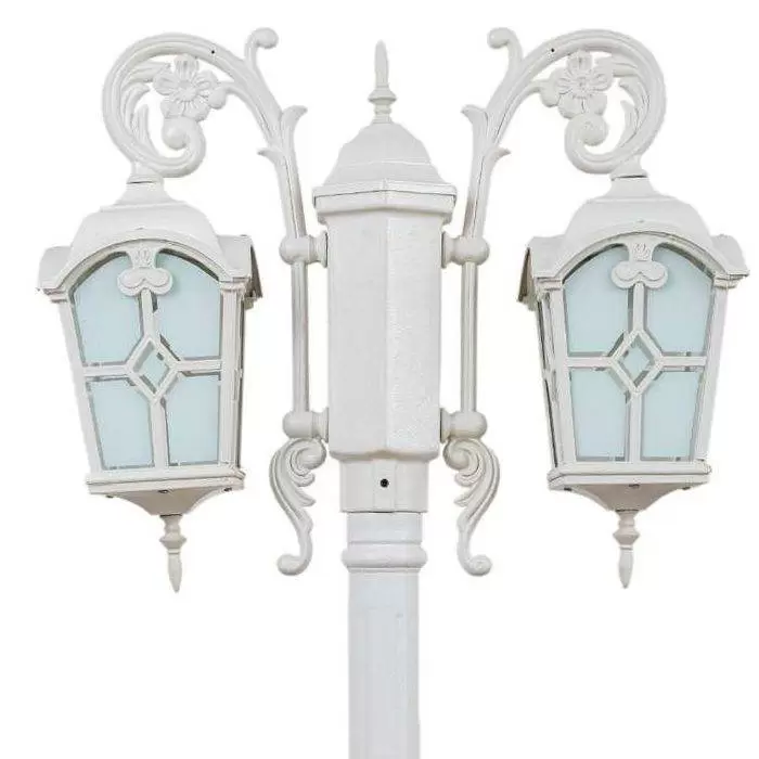 چراغ حیاطی پارکی دوشاخه پلاستیکی کلبه لوزی( پلی کربنات اصلی 3 سال ضمانت )