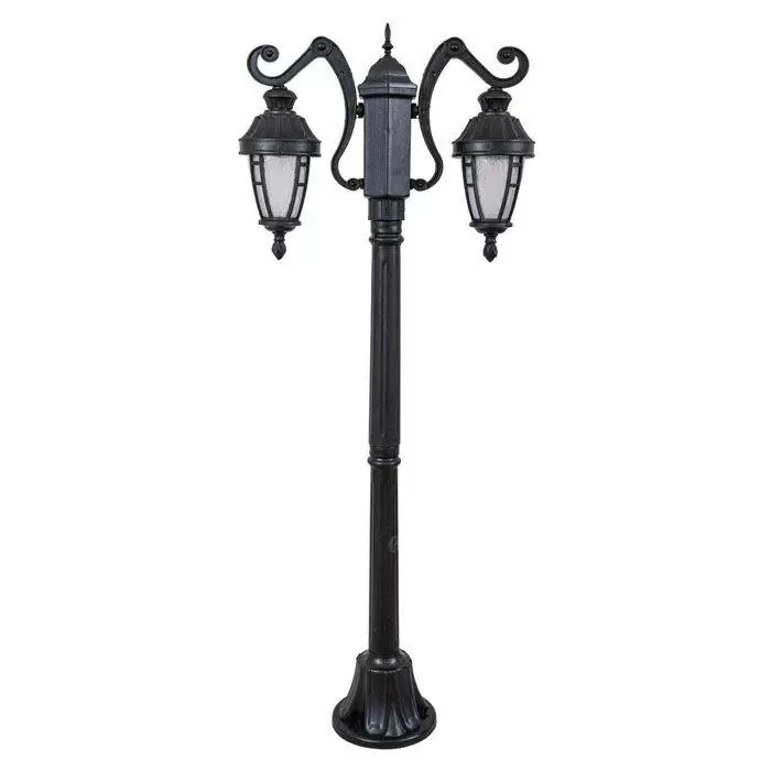 چراغ سر لوله حیاطی پارکی پلاستیکی دوشاخه سمیه( پلی کربنات اصلی 3 سال ضمانت )