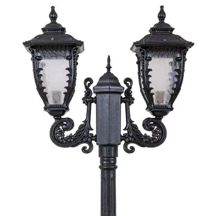 چراغ حیاطی کلاسیک پلاستیکی دوشاخه کارن( پلی کربنات اصلی 3 سال ضمانت )