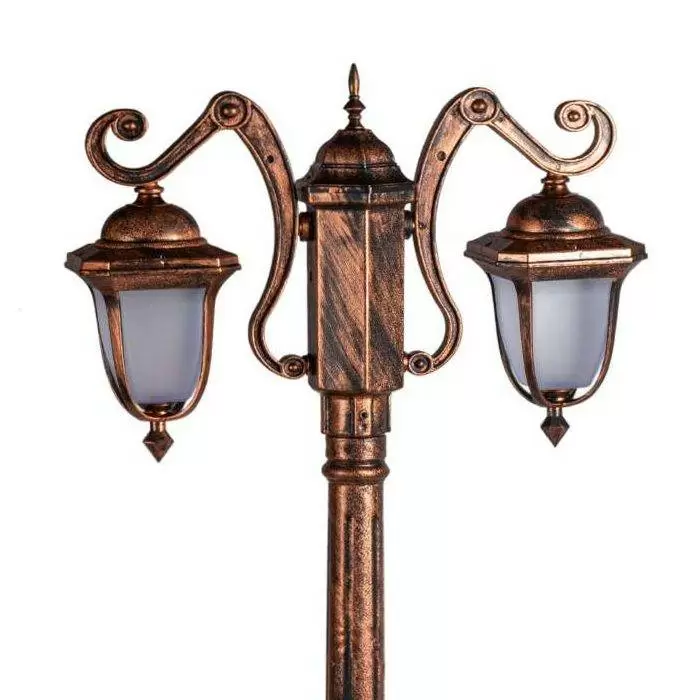 چراغ پارکی پلی کربنات دو شاخه لاله( پلی کربنات اصلی 3 سال ضمانت )