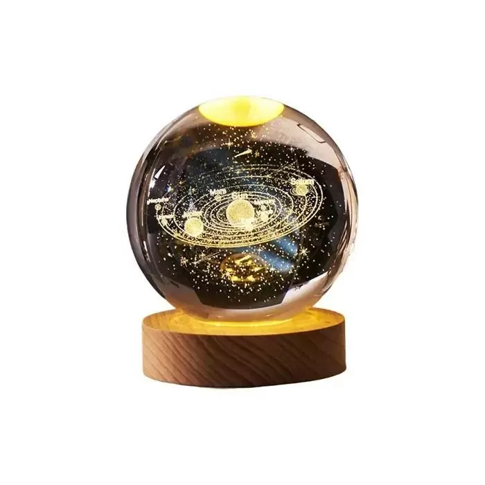 گوی کریستالی سه‌بعدی چراغ خواب مدل سیارات