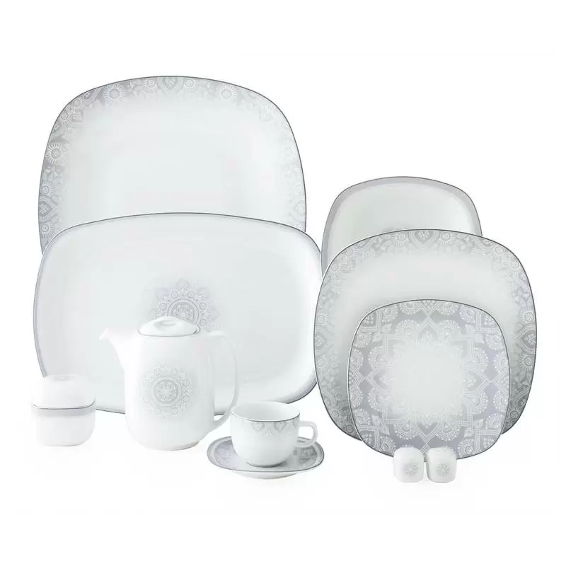 سرویس 98 پارچه چینی زرین-کواترو(مربع)-12 نفره-ادلین طوسی-درجه عالی