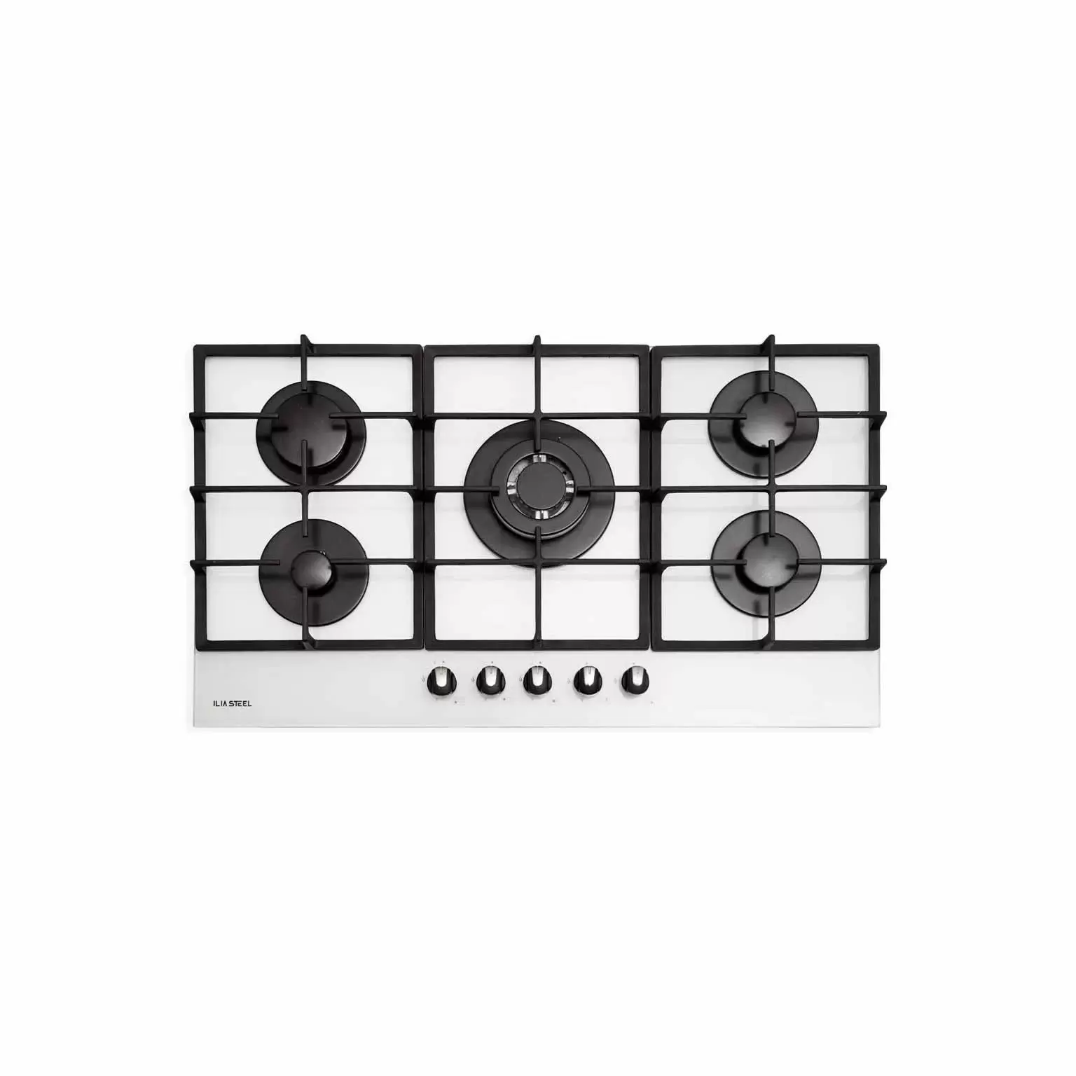 اجاق 5 شعله شیشه پلوپز وسط G527W  سفید ایلیا استیل کد: 017489