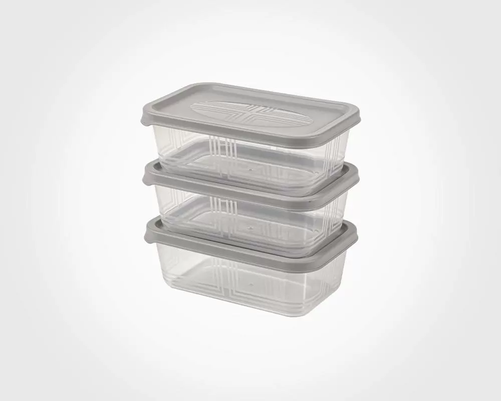 ظرف مستطیل 550 میلی لیتر 3عددی لیمون کد 2405