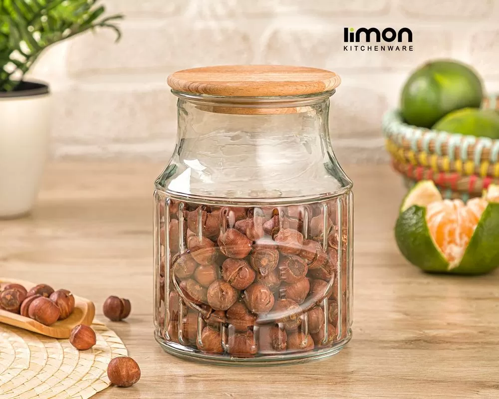 بانکه درب چوبی 1 لیتر لیمون کد2262